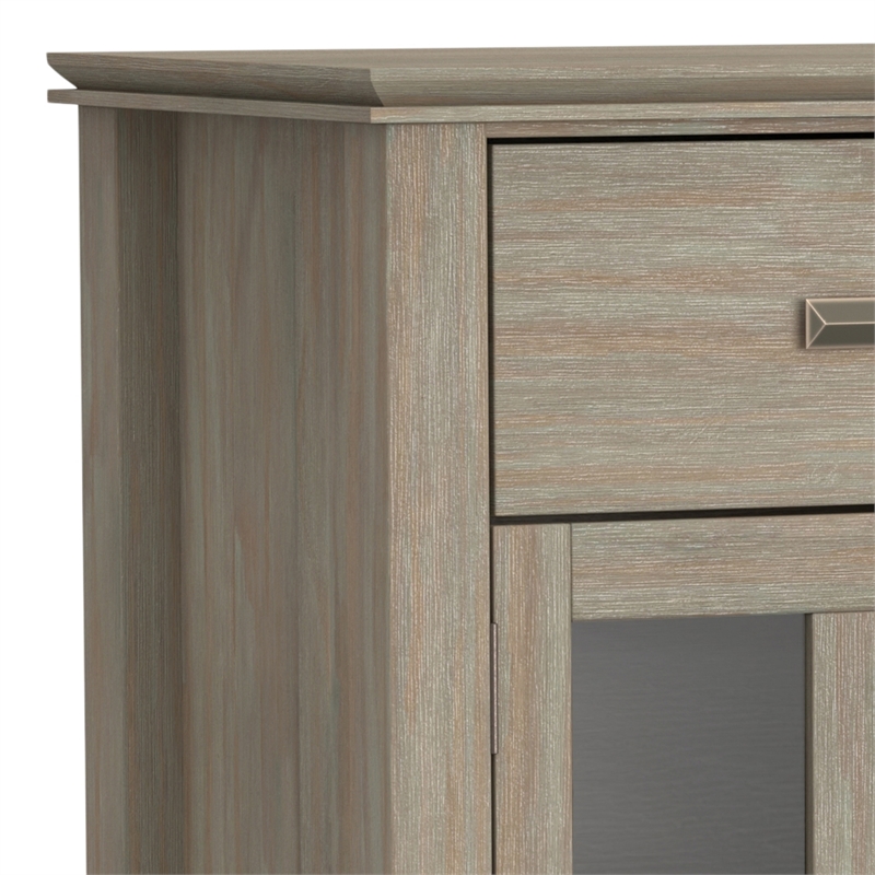 Artisan 60 inch Wide Solid Wood Transitional Sideboard Buffet in Distressed Gray