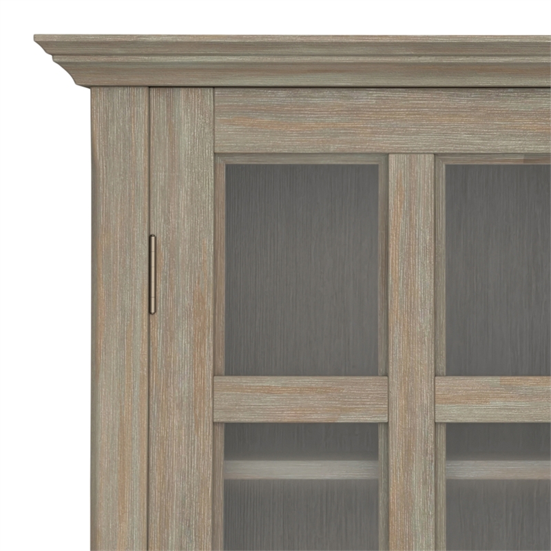 Acadian 39 inch Wide Solid Wood Transitional Storage Cabinet in Distressed Gray