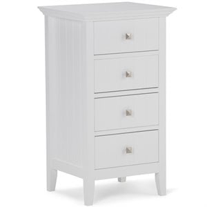 Simpli Home Acadian 32.1&quot H x 18.1&quot W Four Drawer Floor Bath Cabinet in Pure White