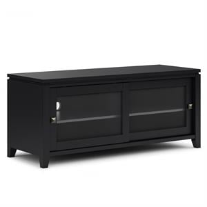 Simpli Home Cosmopolitan 48&quot Solid Wood TV Media Stand in Black