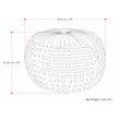 Simpli Home Renee Boho Round Pouf in Teal Velvet Fabric