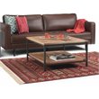 Skyler 34 inch Wide Solid Mango Wood Industrial Square Coffee Table in Refined Natural