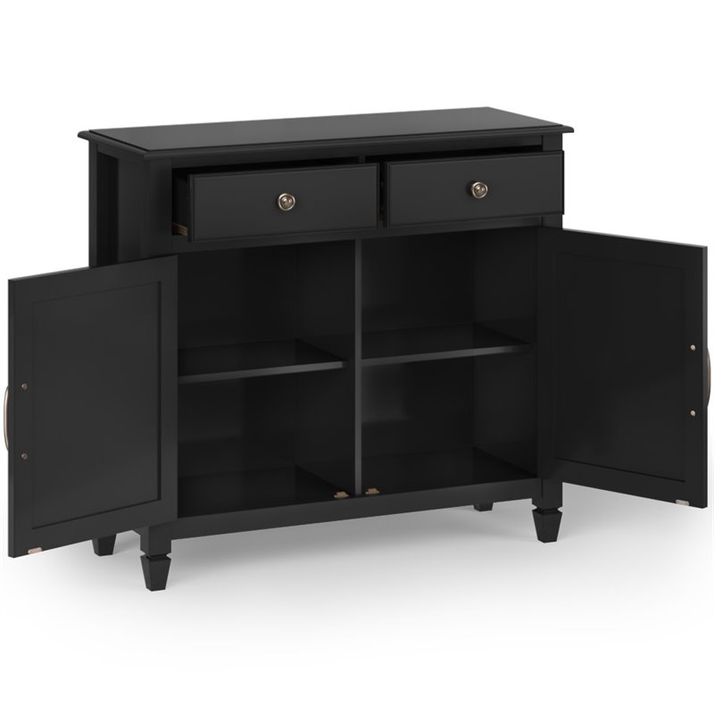 Connaught 40 inch Wide Solid Wood Traditional Entryway Storage Cabinet in Black