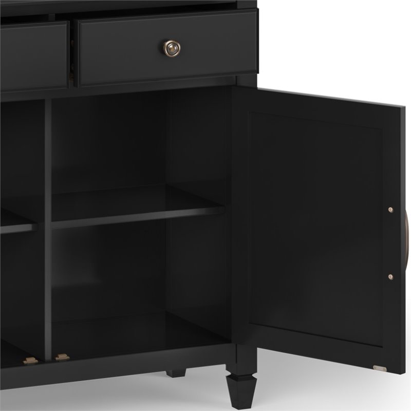 Connaught 40 inch Wide Solid Wood Traditional Entryway Storage Cabinet in Black