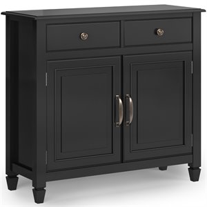 Connaught 40 inch Wide Solid Wood Traditional Entryway Storage Cabinet in Black