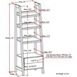 Simpli Home Sawhorse 4 Shelf Soild Wood Modern Ladder Bookcase in Black