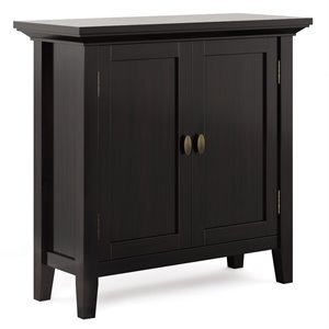 Simpli Home Redmond Wood 32&quot Transitional Low Cabinet in Hickory Brown