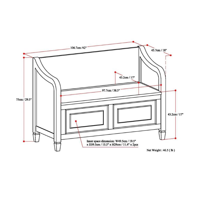 Simpli Home Connaught Solid Wood 42 