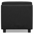 Simpli Home Avalon Faux Air Leather Rectangular Storage Ottoman in Black