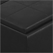 Simpli Home Avalon Faux Air Leather Rectangular Storage Ottoman in Black