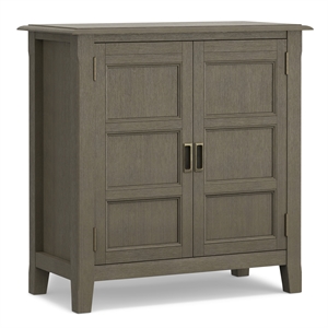 Burlington 30&quot WD Wood Transitional Low Storage Cabinet in Farmhouse Gray