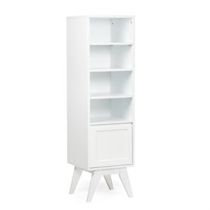 Simpli Home Draper 55.9 &quot H x 15.75 &quot W Bath Storage Tower in Pure White