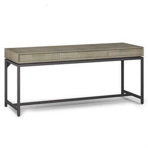 Simpli Home Banting Solid Hardood Industrial 72 &quot Desk in Distressed Gray