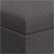 Simpli Home Owen Linen Look Fabric Coffee Table Storage Ottoman in Slate Gray