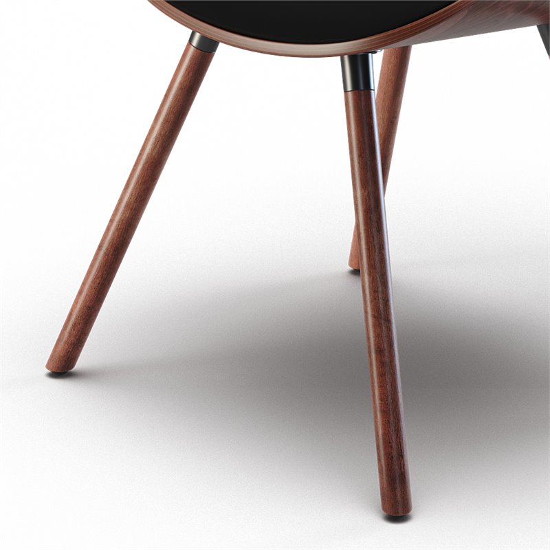Simpli Home Marana Mid Century Modern Faux Leather Dining Chair in Black