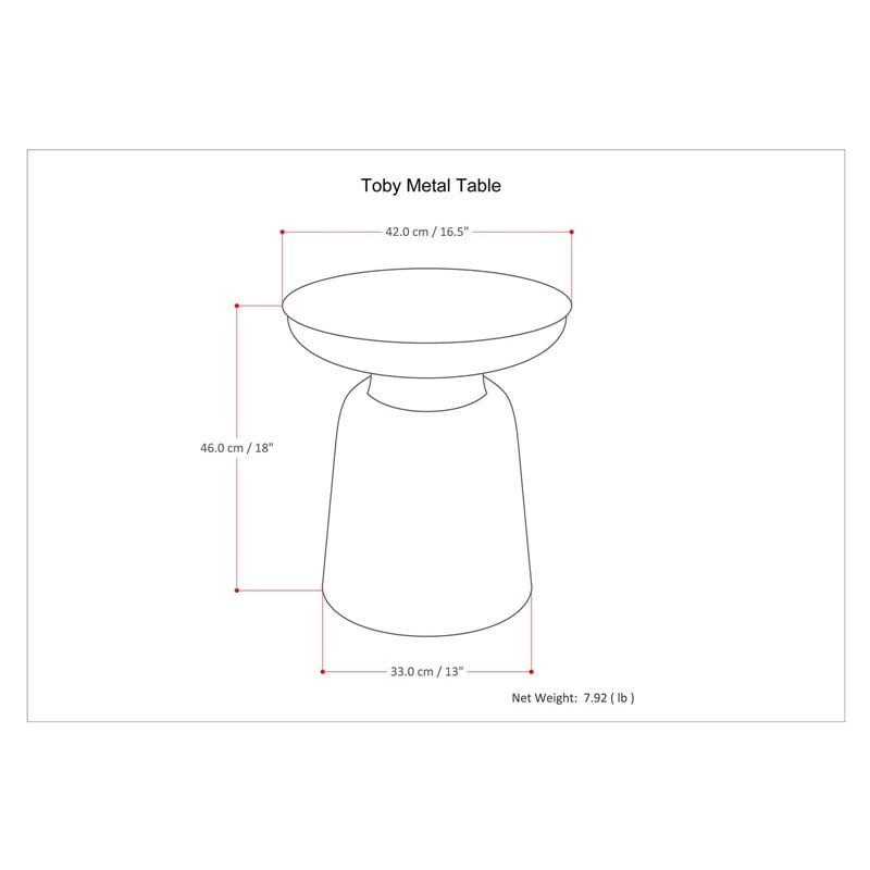 Toby 17 inch Wide Modern Metal Accent Table in Black/Gold Ombre Iron & Assembled