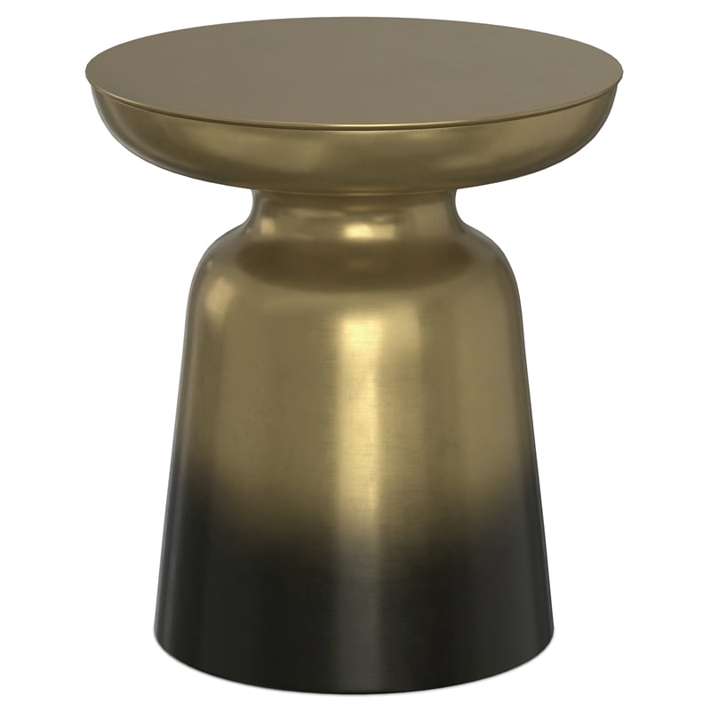 Toby 17 inch Wide Modern Metal Accent Table in Black/Gold Ombre Iron & Assembled
