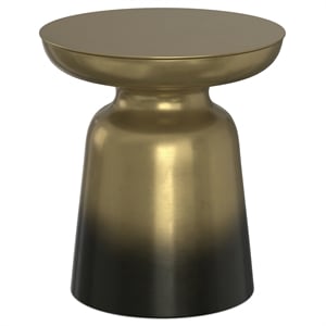 Toby 17 inch Wide Modern Metal Accent Table in Black/Gold Ombre Iron & Assembled