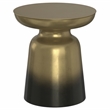 Toby 17 inch Wide Modern Metal Accent Table in Black/Gold Ombre Iron & Assembled