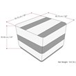 Simpli Home Clay Boho Square Pouf in Gray Melange Cotton