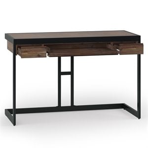 Simpli Home Erina SOLID ACACIA WOOD Industrial 48 &quot Small Desk in Rustic Natural Aged Brown