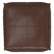 Simpli Home Brody Boho Square Pouf in Distressed Dark Brown Faux Leather