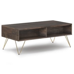 Simpli Home Hunter Mango Wood 48&quot Rectangle Lift Top Coffee Table in Ebony