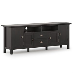 Simpli Home Redmond Wood 72&quot TV Media Stand in Hickory Brown For TVs up to 80&quot