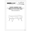 Hunter 36 inch Wide Solid Mango Wood Industrial Small Lift Top Coffee Table in Refined Natural