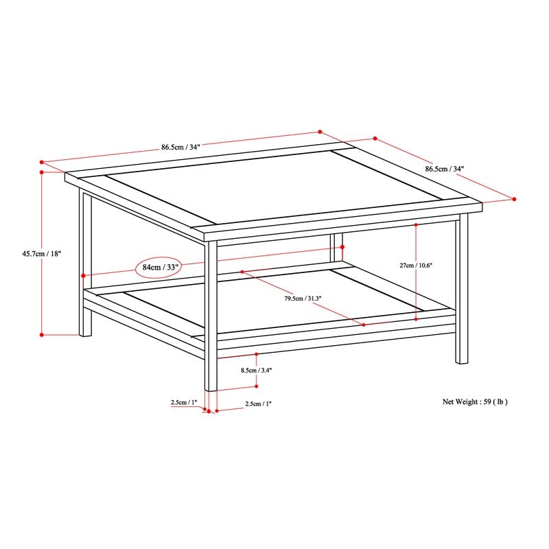 Simpli Home Skyler Mango Wood and Metal 34