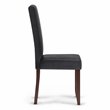 Simpli Home Acadian Transitional Parson Dining Chair (Set of 2) in Distressed Black Faux Leather