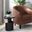 Haynes 16 inch Wide Solid Mango Boho Accent Table in Black & Assembled