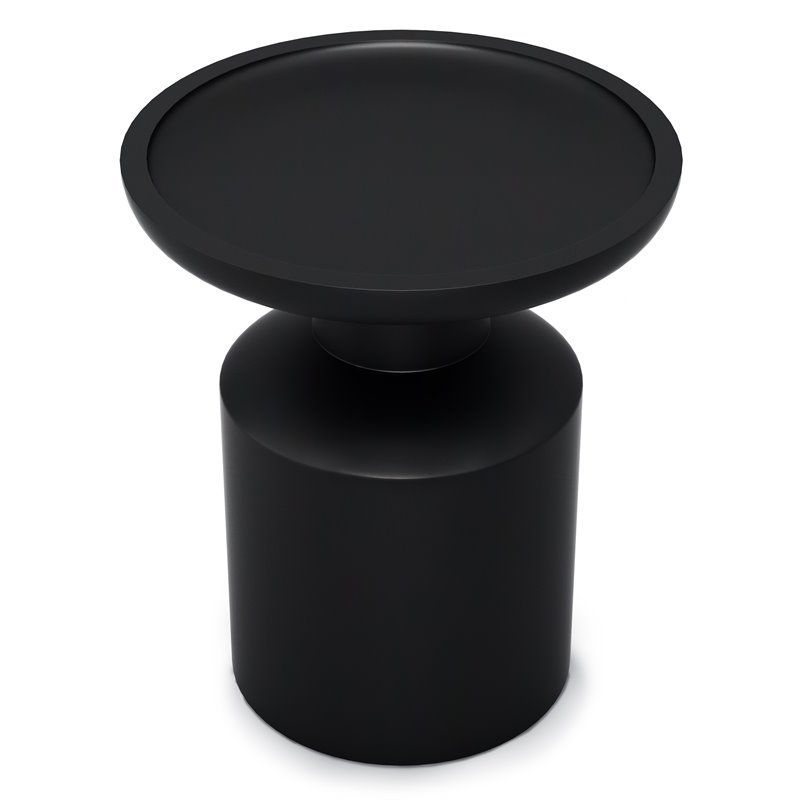 haynes 16 inch wide solid mango boho accent table in black & assembled