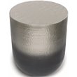 Simpli Home Kacy 19 inch Wide Boho Metal Side Table in Silver Ombre & Assembled