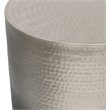 Simpli Home Kacy 19 inch Wide Boho Metal Side Table in Silver Ombre & Assembled