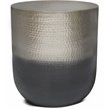 Simpli Home Kacy 19 inch Wide Boho Metal Side Table in Silver Ombre & Assembled