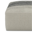 Simpli Home Sabella 20 inch Wide Boho Square Pouf in Gray & White PET Polyester