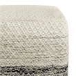 Simpli Home Macie 18 inch Wide Boho Square Pouf in Gray and White PET Polyester