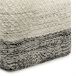 Simpli Home Macie 18 inch Wide Boho Square Pouf in Gray and White PET Polyester