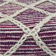 Cowan Contemporary Square Pouf in Magenta and Natural Handloom Woven