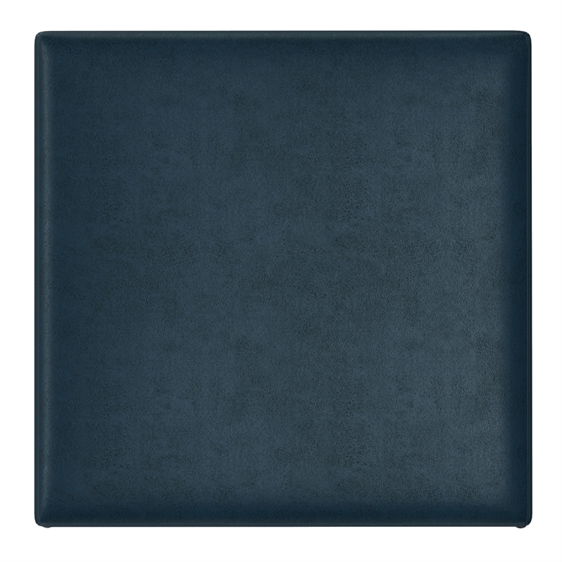 Owen 36 in.W Coffee Table Storage Ottoman in Distressed Dark Blue Faux Leather