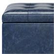 Cosmopolitan 34 in.W Contemporary Storage Ottoman in Denim Blue Faux Leather