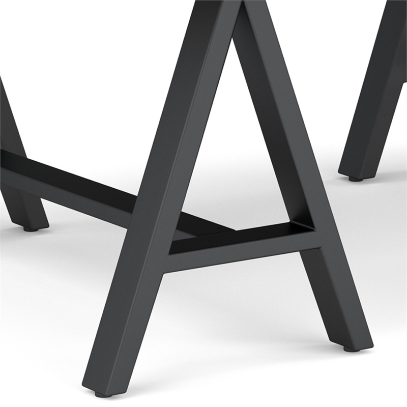 Sawhorse Industrial 48 inch Wide SOLID WALNUT WOOD and Metal Coffee Table