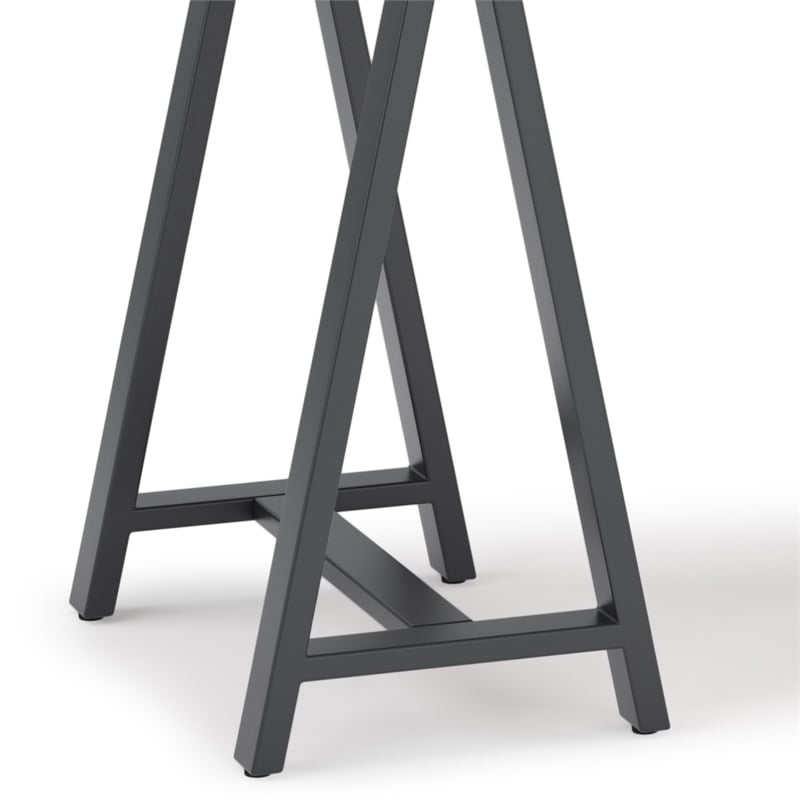 Sawhorse Industrial 50 inch Wide SOLID WALNUT WOOD and Metal Small Desk