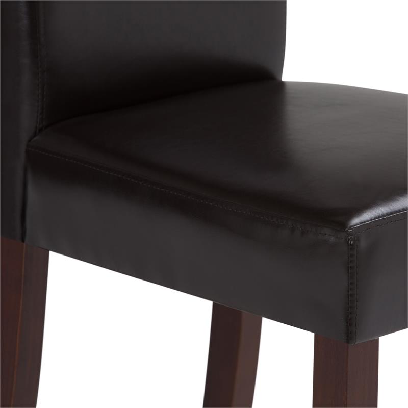 Acadian Transitional Parson Dining Chair(Set of 2) in Tanners Brown Faux Leather