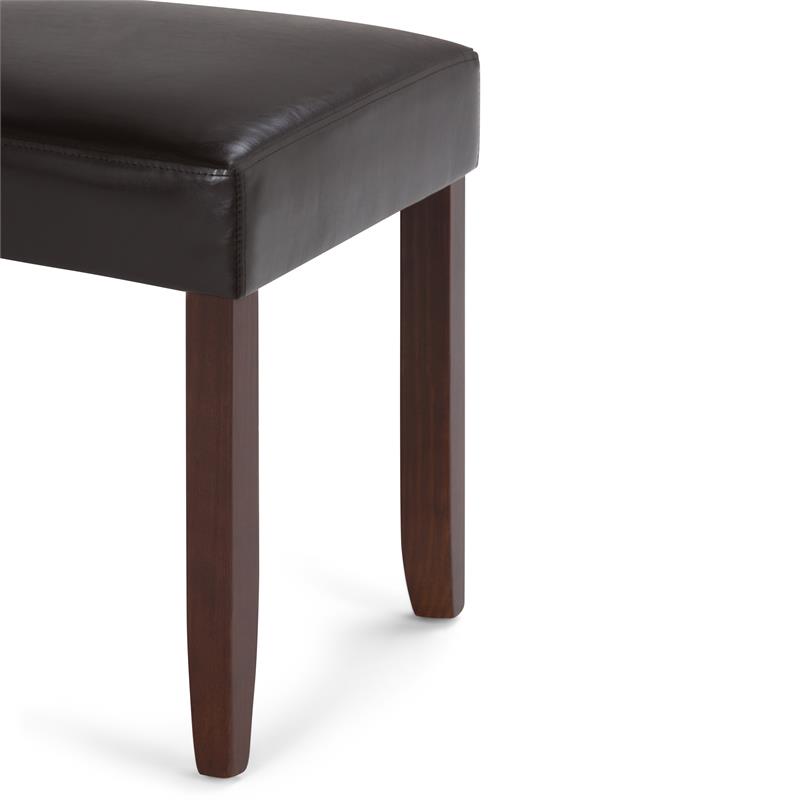 Acadian Transitional Parson Dining Chair(Set of 2) in Tanners Brown Faux Leather