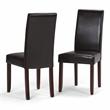Acadian Transitional Parson Dining Chair(Set of 2) in Tanners Brown Faux Leather