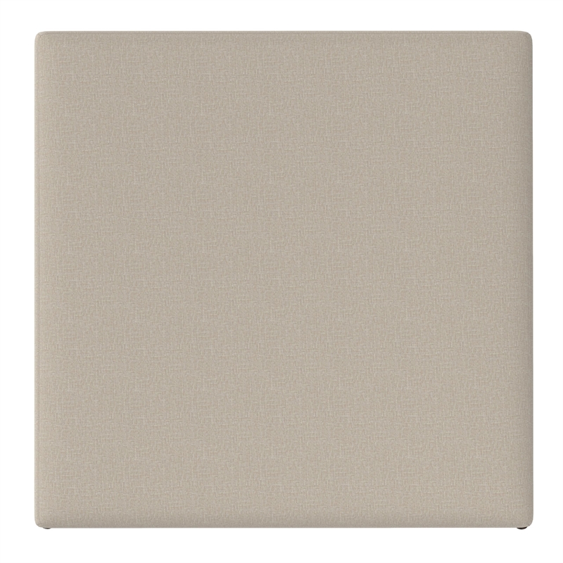 Owen 36 in. Wide Square Coffee Table Storage Ottoman in Natural Polyester Fabric