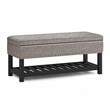 Lomond 43 in. W Rectangle Storage Ottoman Bench in Distressed Gray Faux Leather