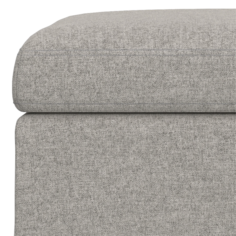 Owen 36 in. W Square Coffee Table Storage Ottoman in Cloud Gray Polyester Fabric
